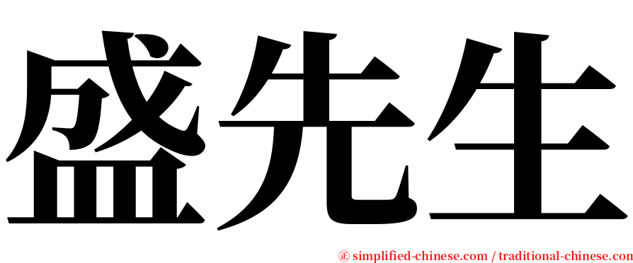 盛先生 serif font