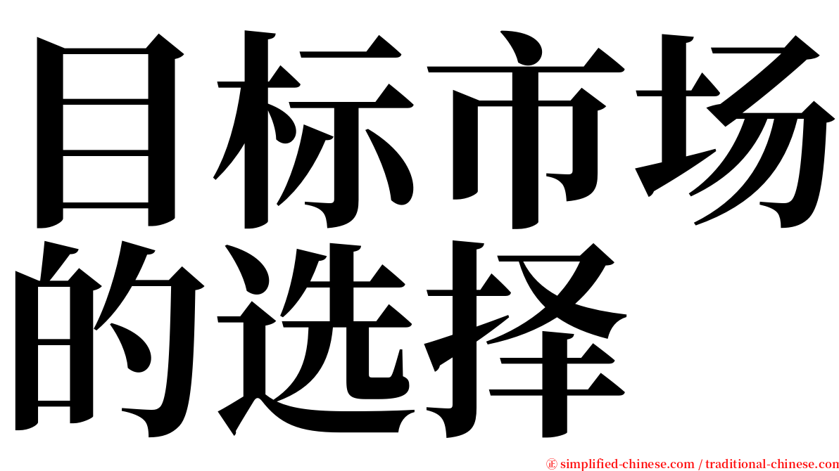 目标市场的选择 serif font