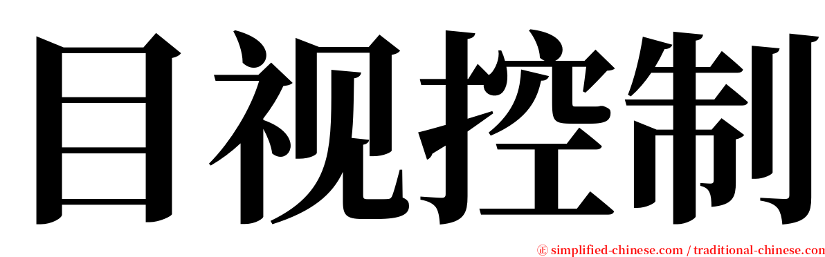 目视控制 serif font