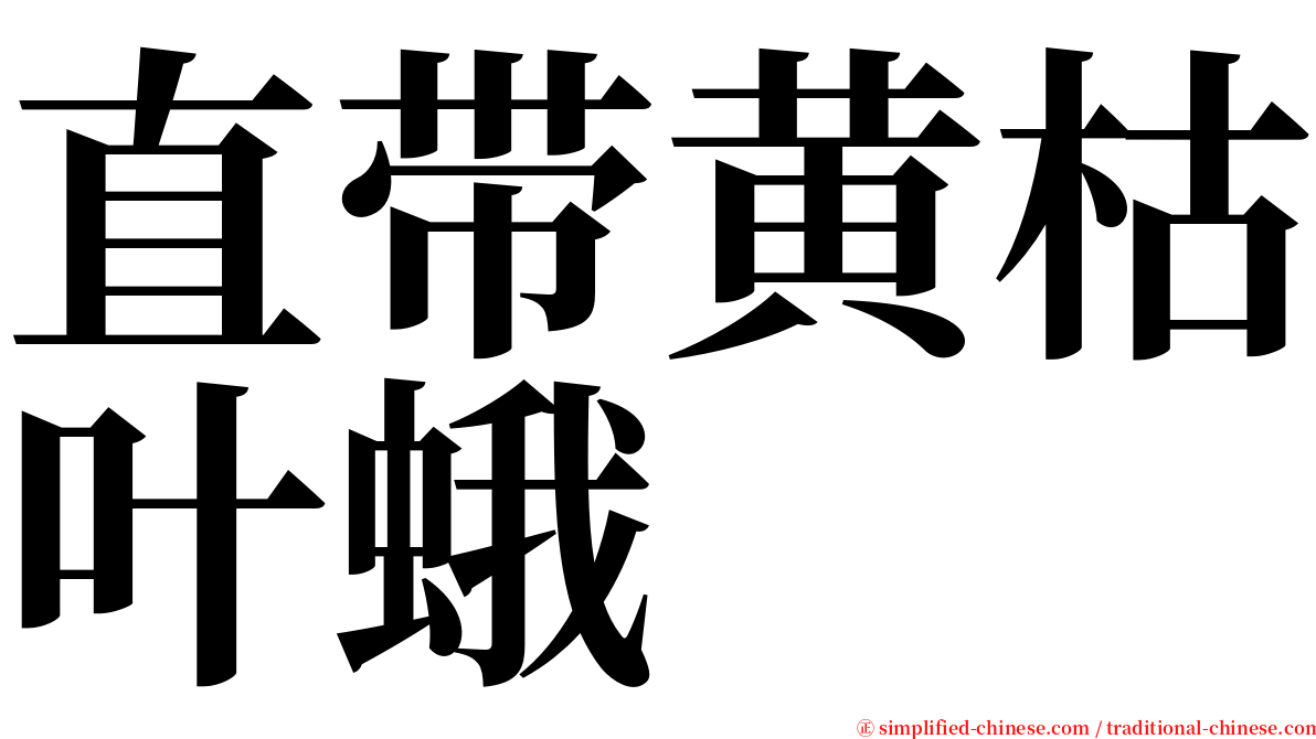 直带黄枯叶蛾 serif font