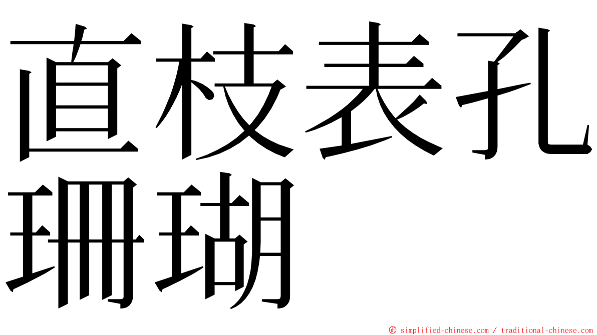 直枝表孔珊瑚 ming font