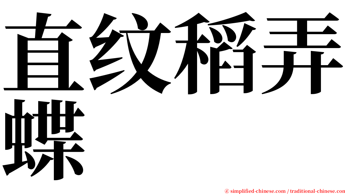 直纹稻弄蝶 serif font