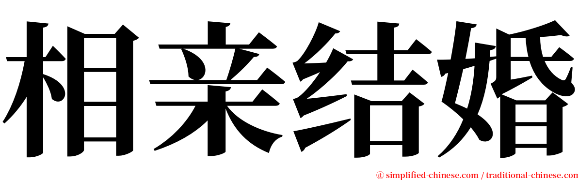 相亲结婚 serif font