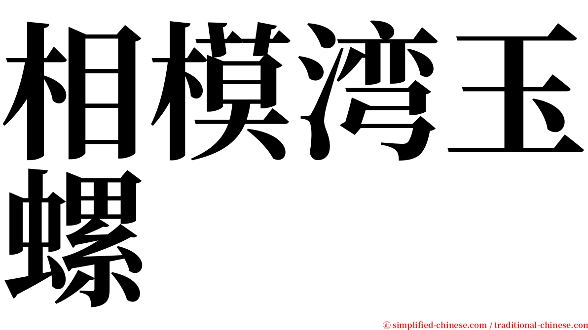 相模湾玉螺 serif font