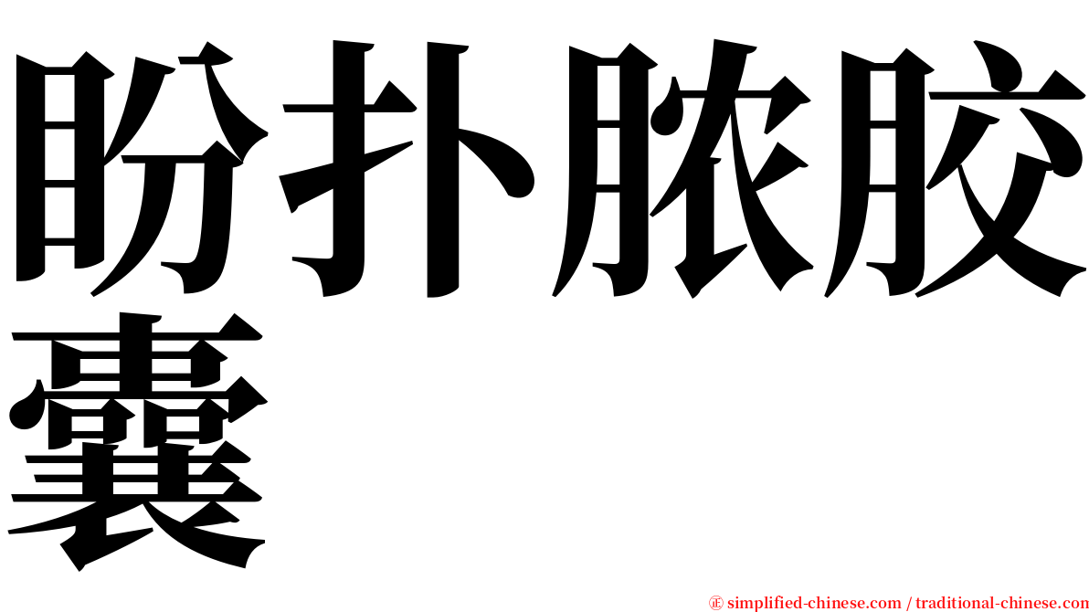 盼扑脓胶囊 serif font