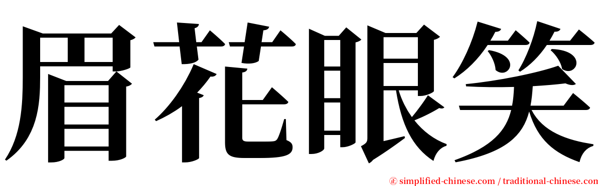 眉花眼笑 serif font