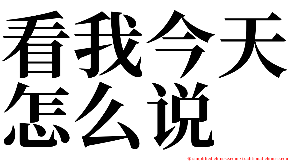 看我今天怎么说 serif font