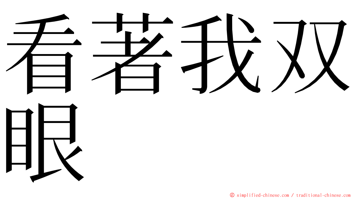 看著我双眼 ming font