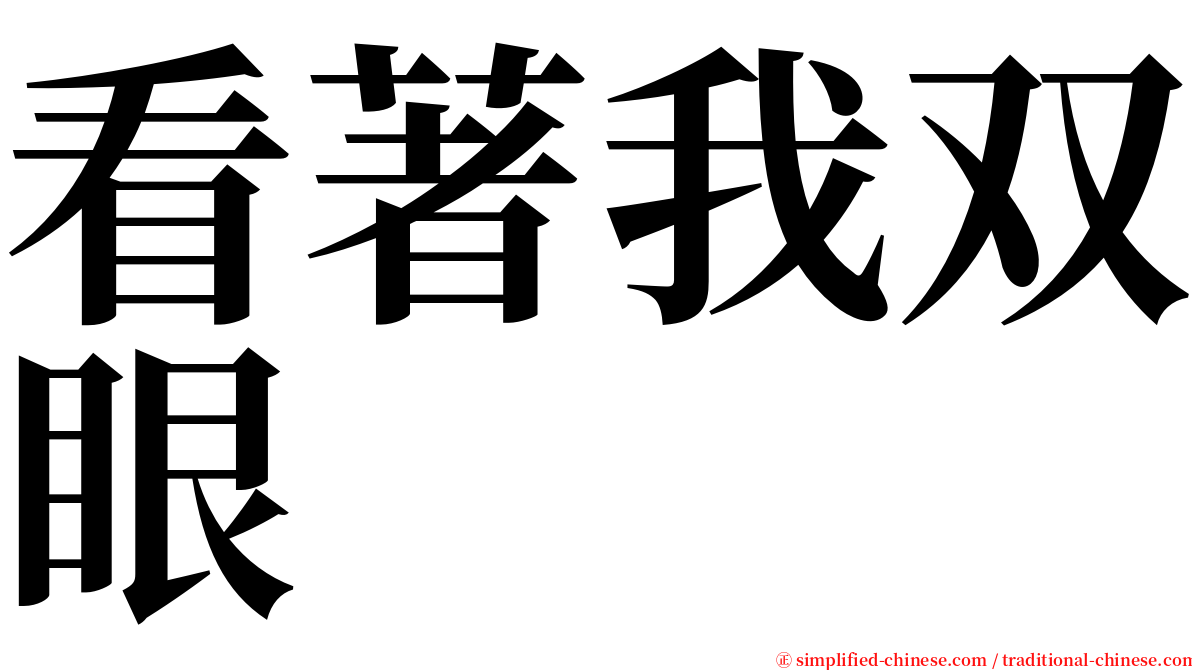 看著我双眼 serif font