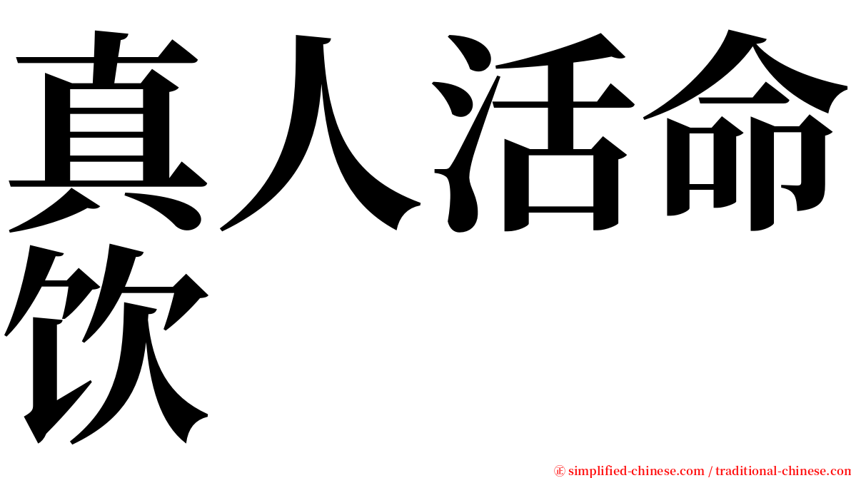 真人活命饮 serif font