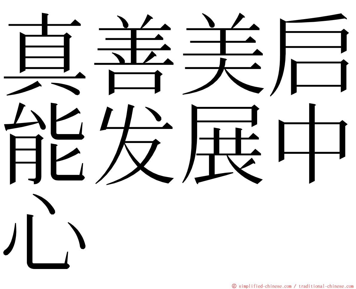 真善美启能发展中心 ming font