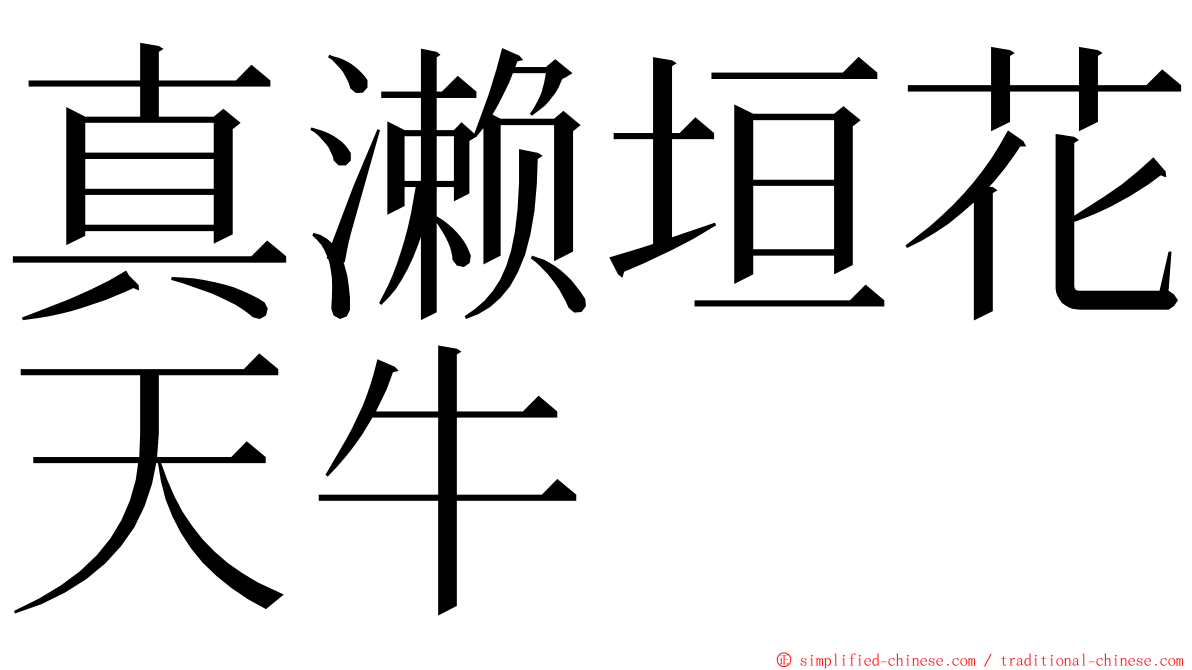 真濑垣花天牛 ming font