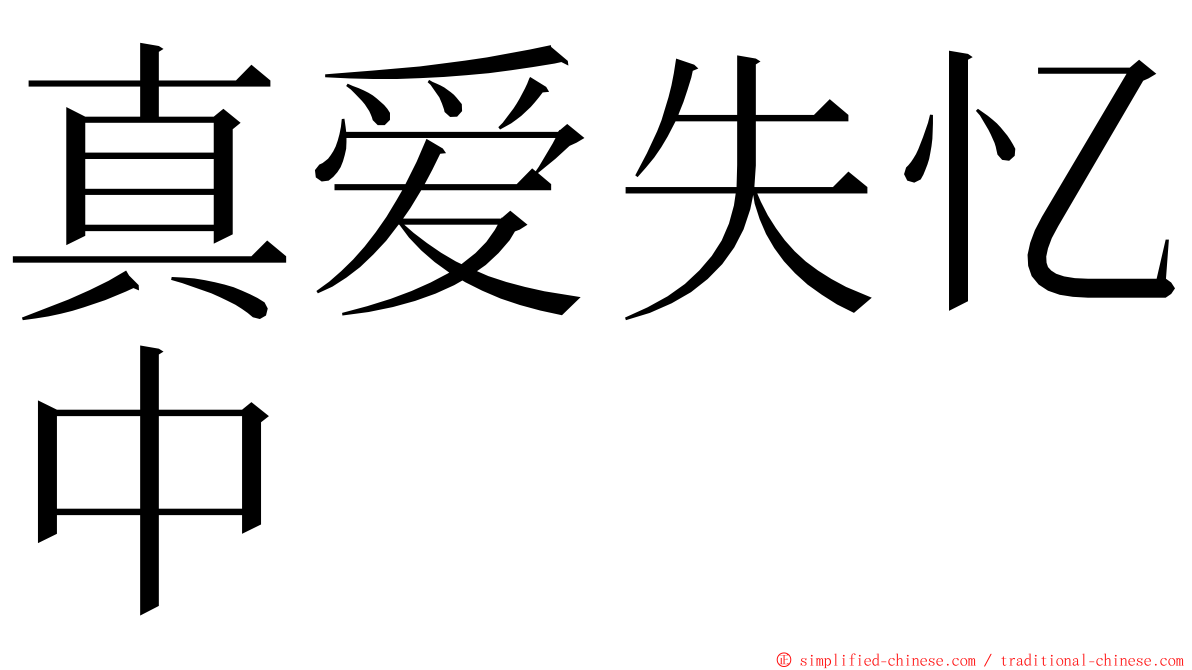 真爱失忆中 ming font