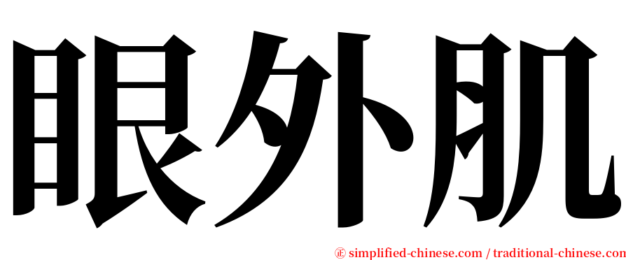 眼外肌 serif font