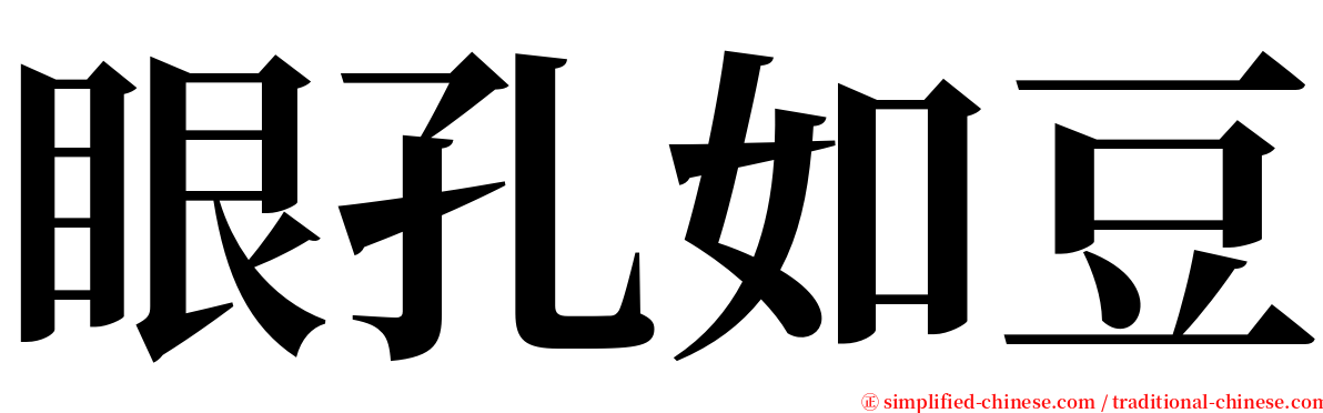 眼孔如豆 serif font