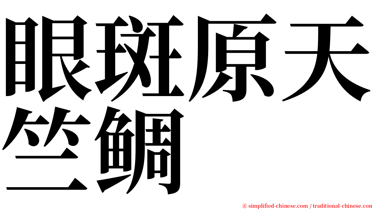 眼斑原天竺鲷 serif font