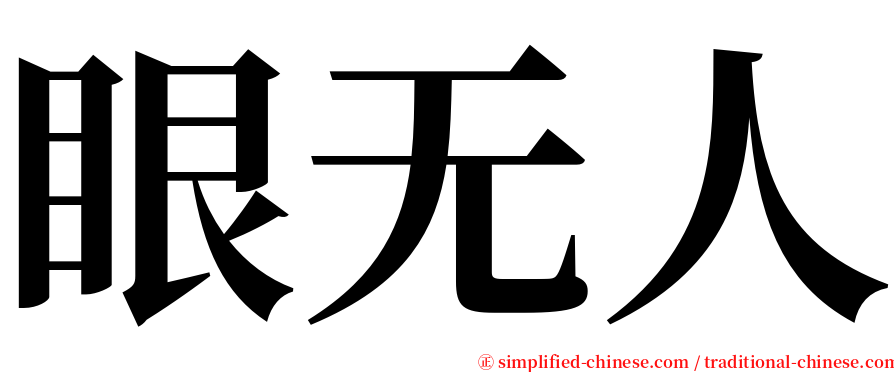 眼无人 serif font