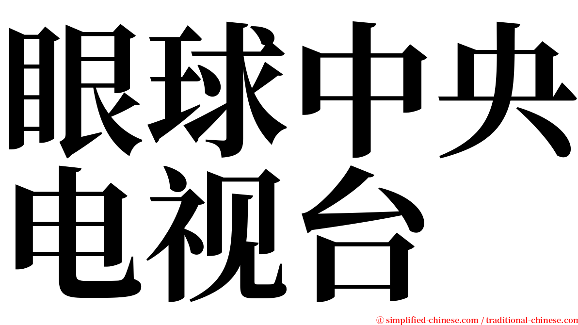 眼球中央电视台 serif font