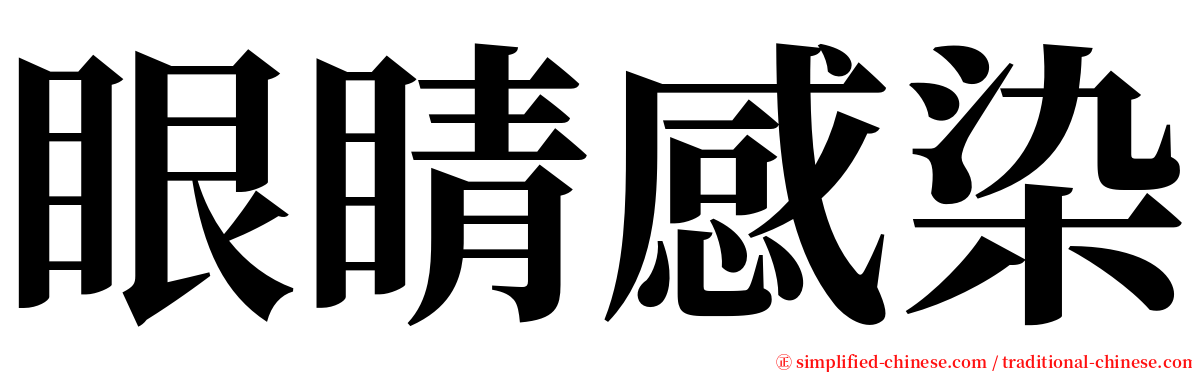 眼睛感染 serif font