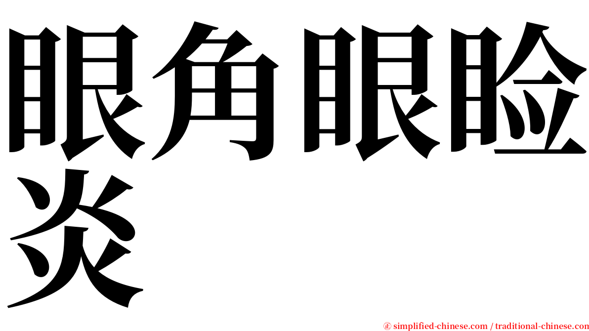 眼角眼睑炎 serif font