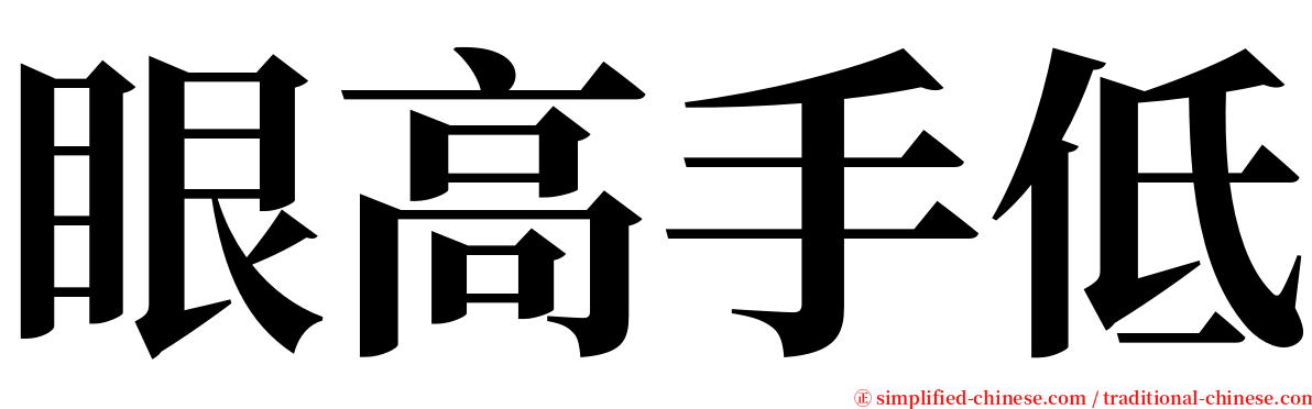 眼高手低 serif font