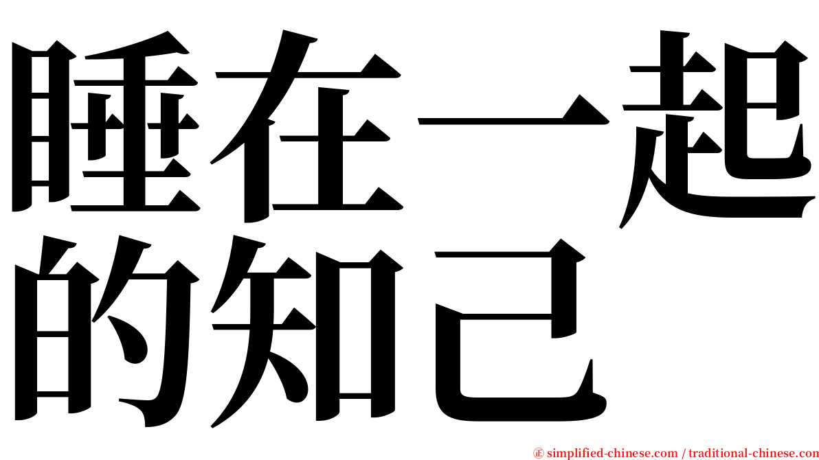 睡在一起的知己 serif font