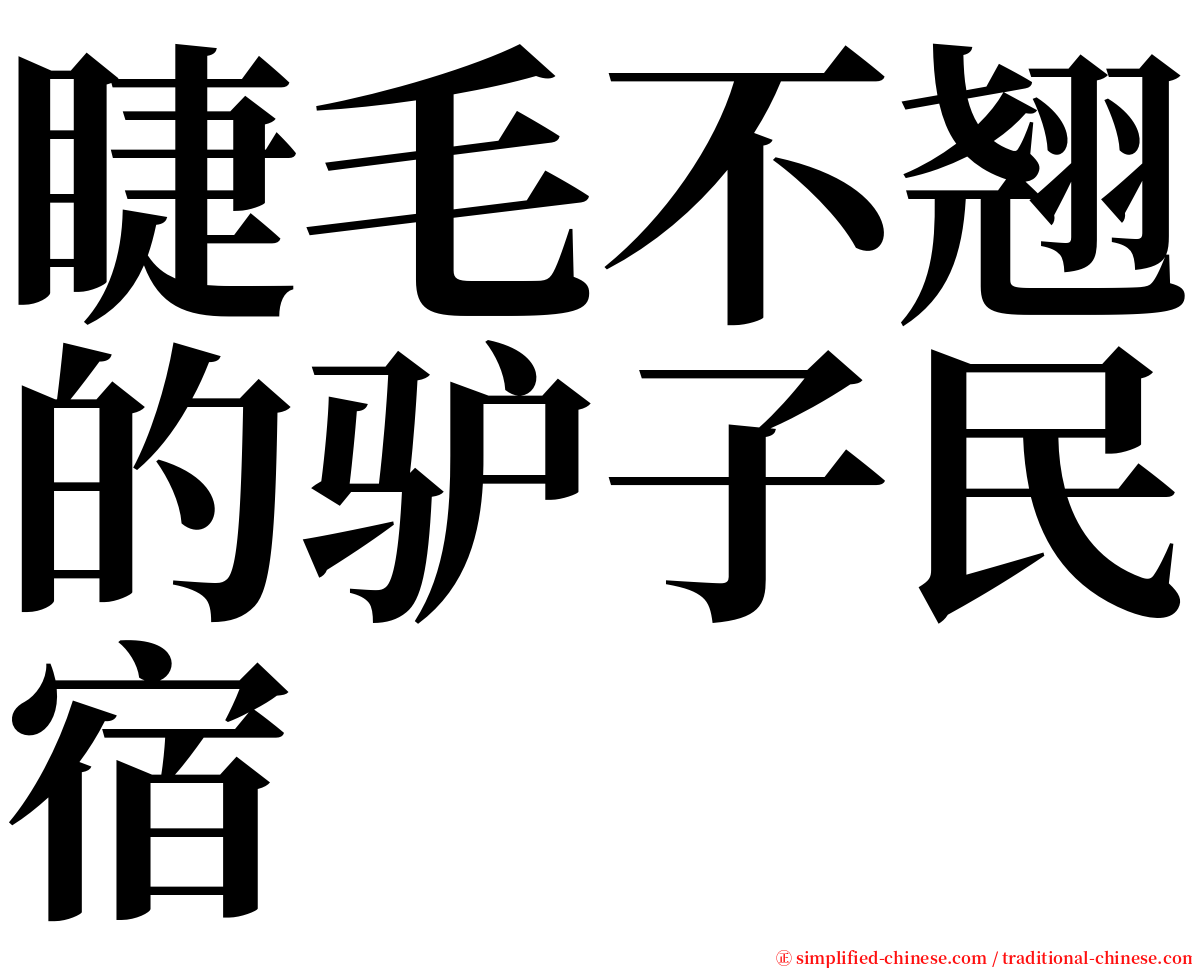 睫毛不翘的驴子民宿 serif font