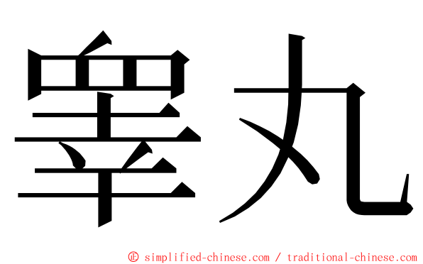 睾丸 ming font