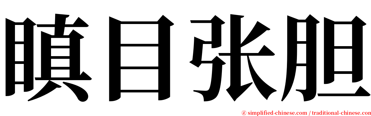 瞋目张胆 serif font