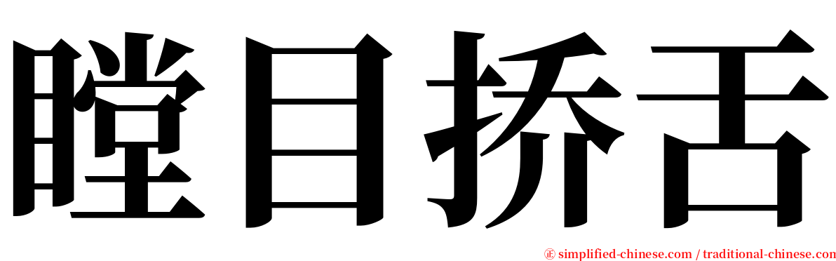 瞠目挢舌 serif font