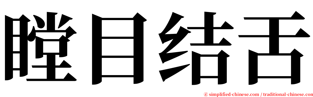 瞠目结舌 serif font