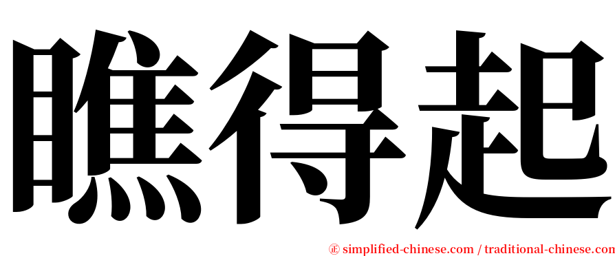 瞧得起 serif font