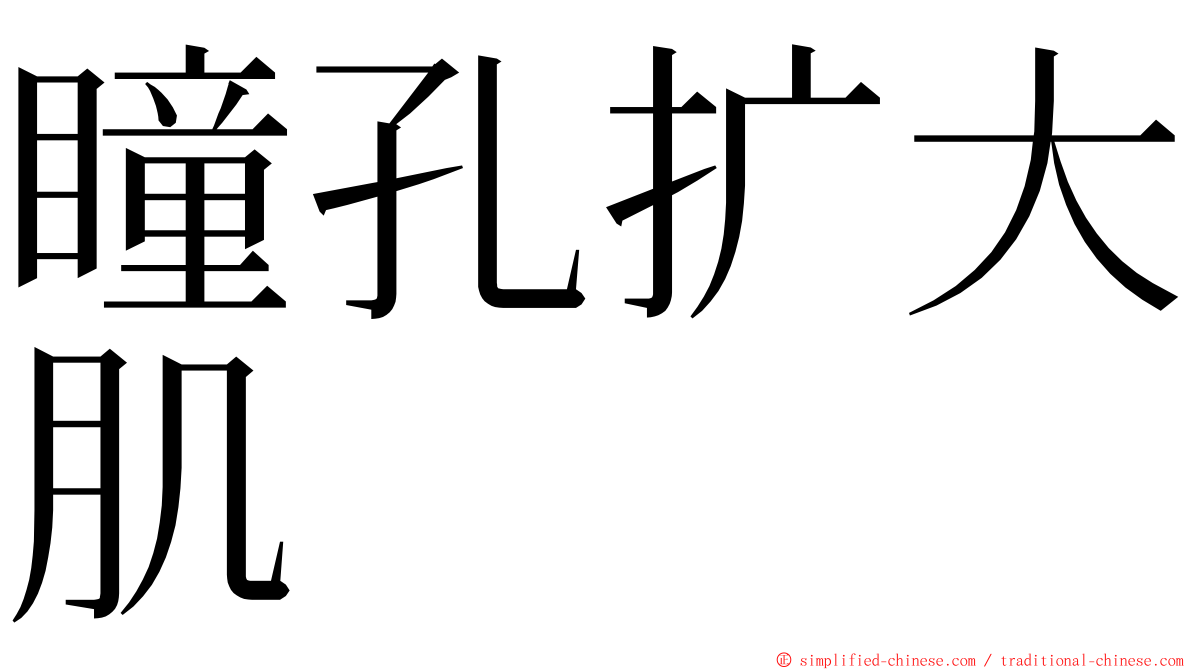 瞳孔扩大肌 ming font