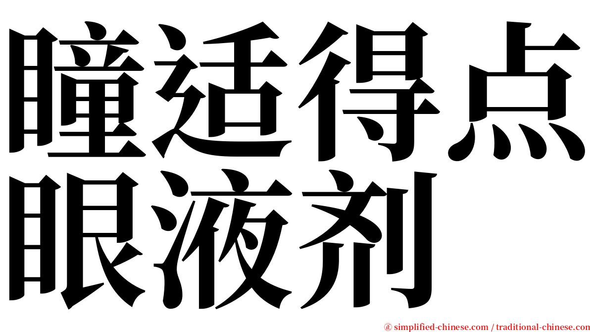 瞳适得点眼液剂 serif font