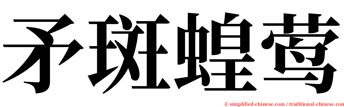 矛斑蝗莺 serif font