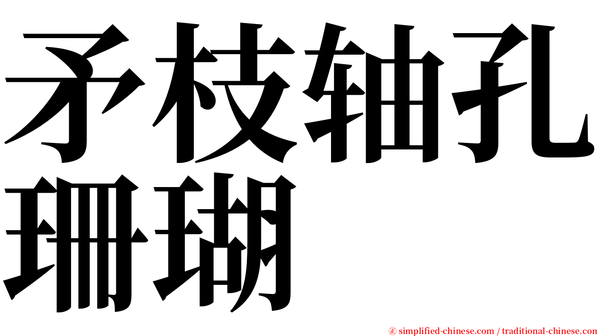 矛枝轴孔珊瑚 serif font