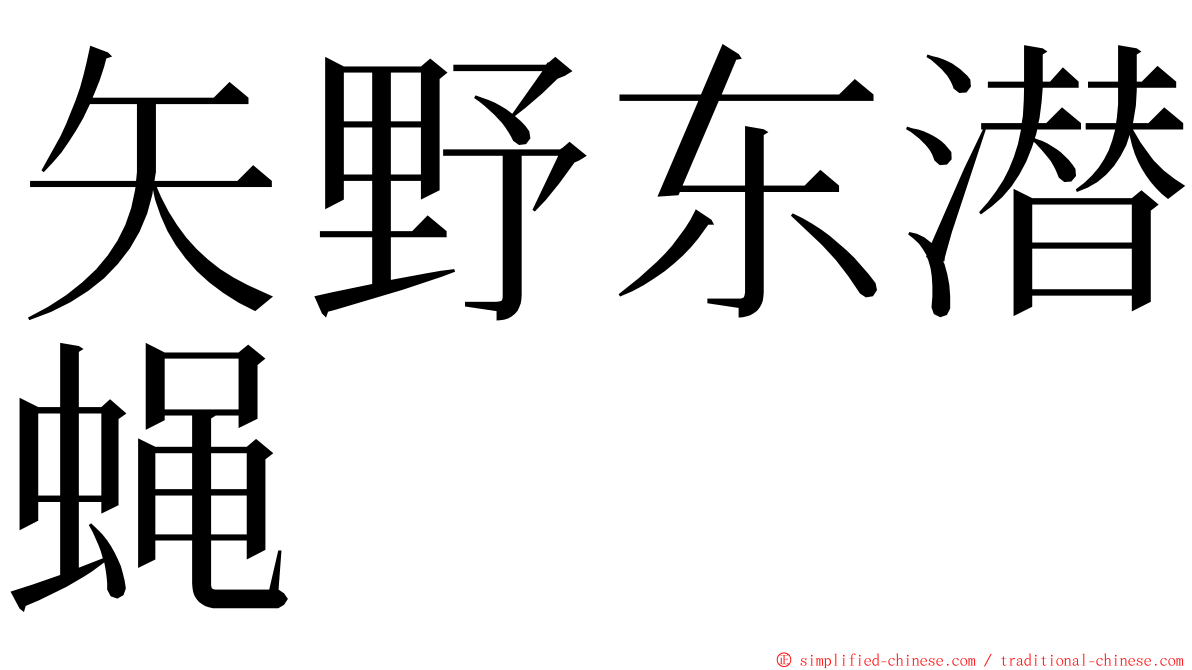 矢野东潜蝇 ming font