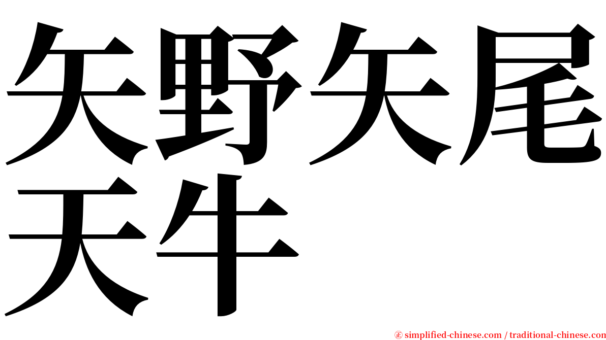 矢野矢尾天牛 serif font