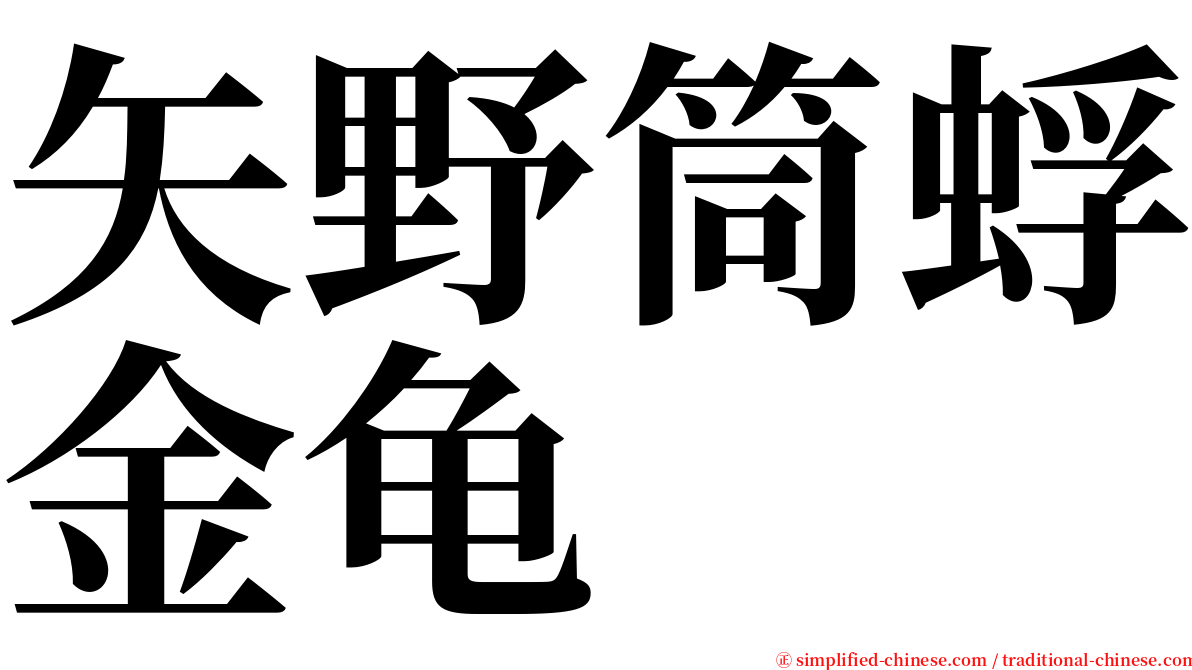 矢野筒蜉金龟 serif font