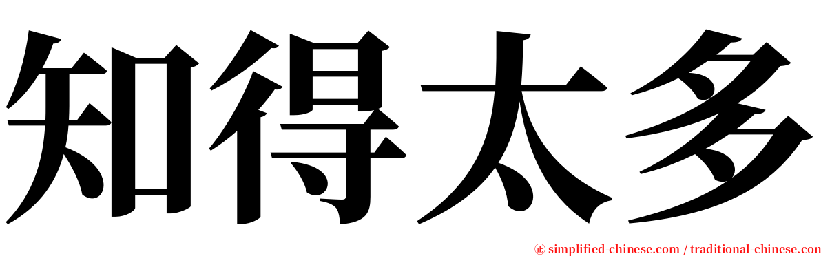 知得太多 serif font