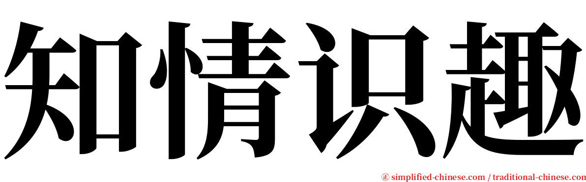 知情识趣 serif font