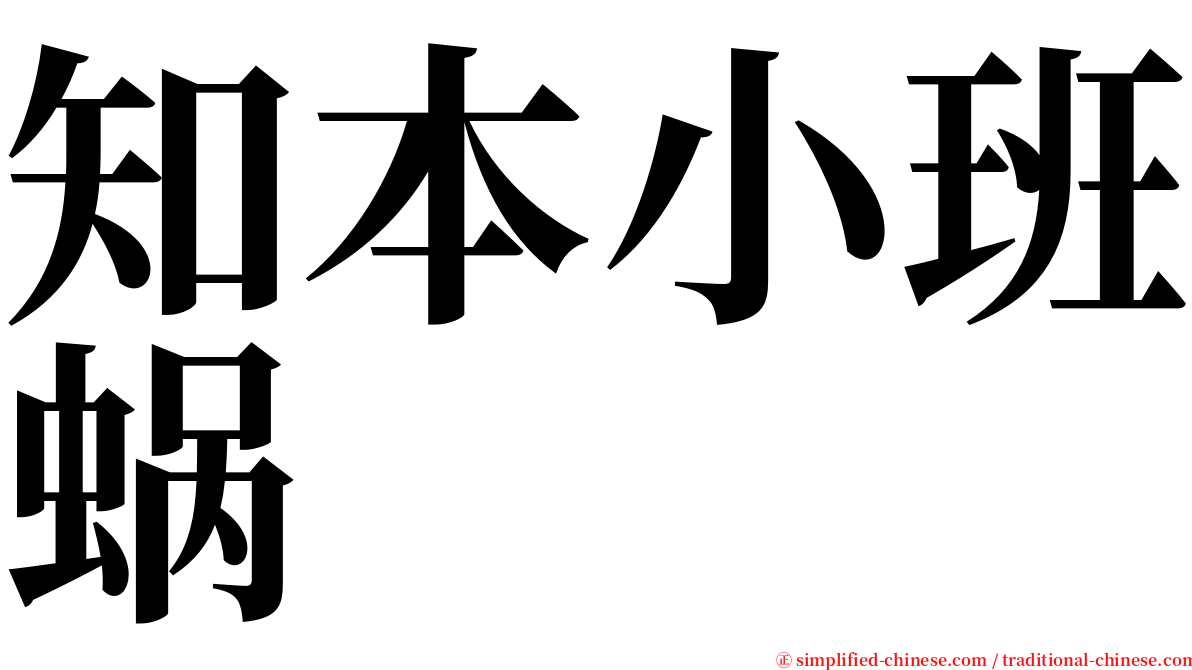 知本小班蜗 serif font