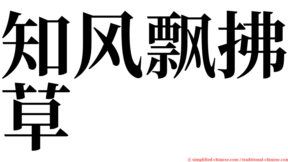 知风飘拂草 serif font