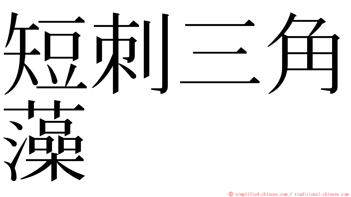 短刺三角藻 ming font