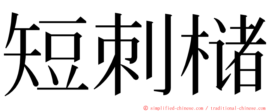 短刺槠 ming font