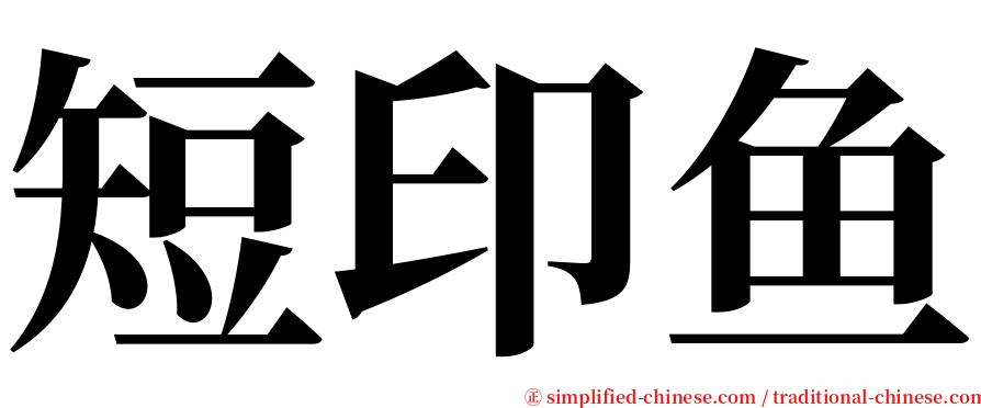 短印鱼 serif font