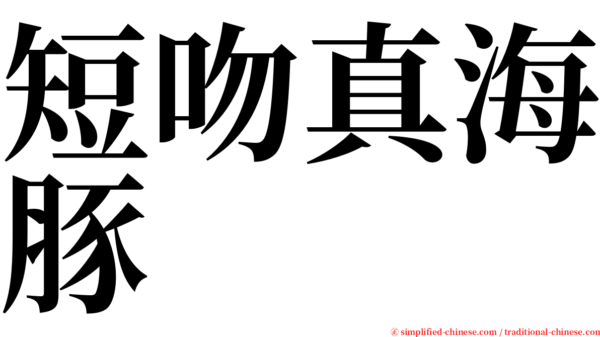 短吻真海豚 serif font