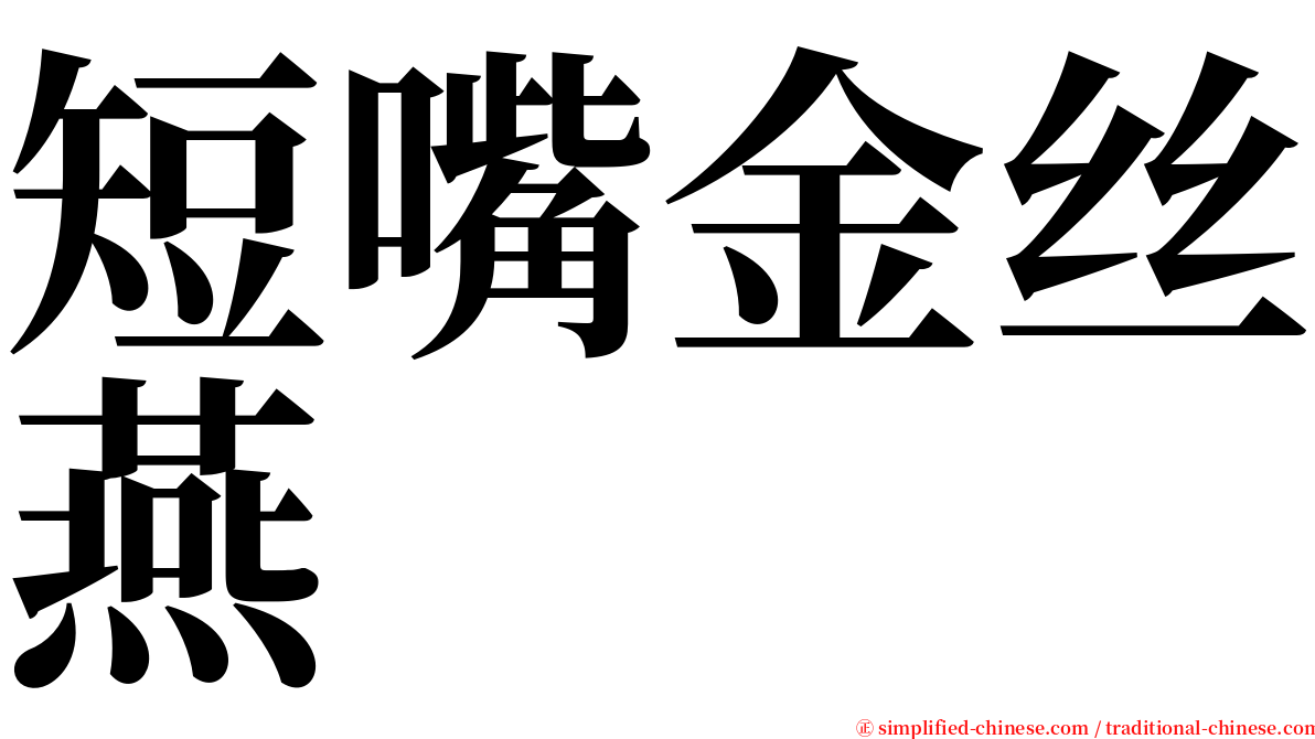 短嘴金丝燕 serif font