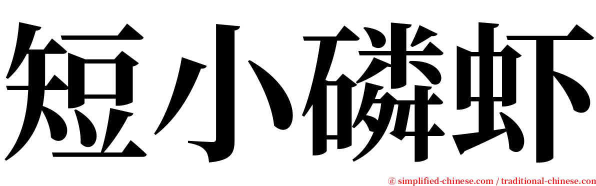 短小磷虾 serif font