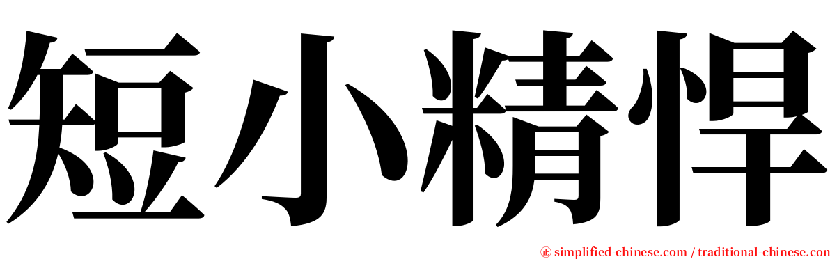 短小精悍 serif font